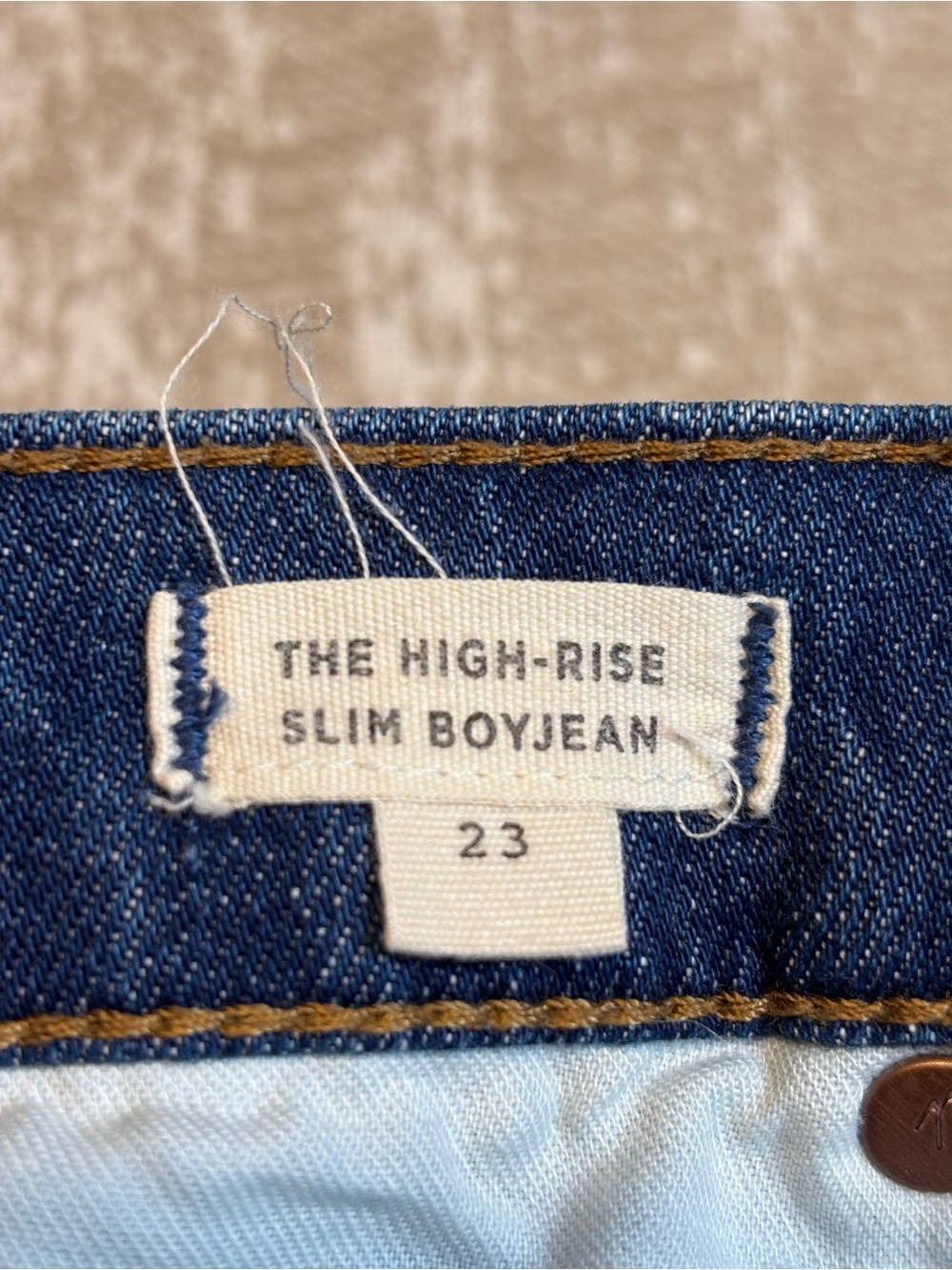 🏷️ Madewell The High-Rise Slim Boy-Jean Medium Wash Denim Size 23 - Picture 6 of 16